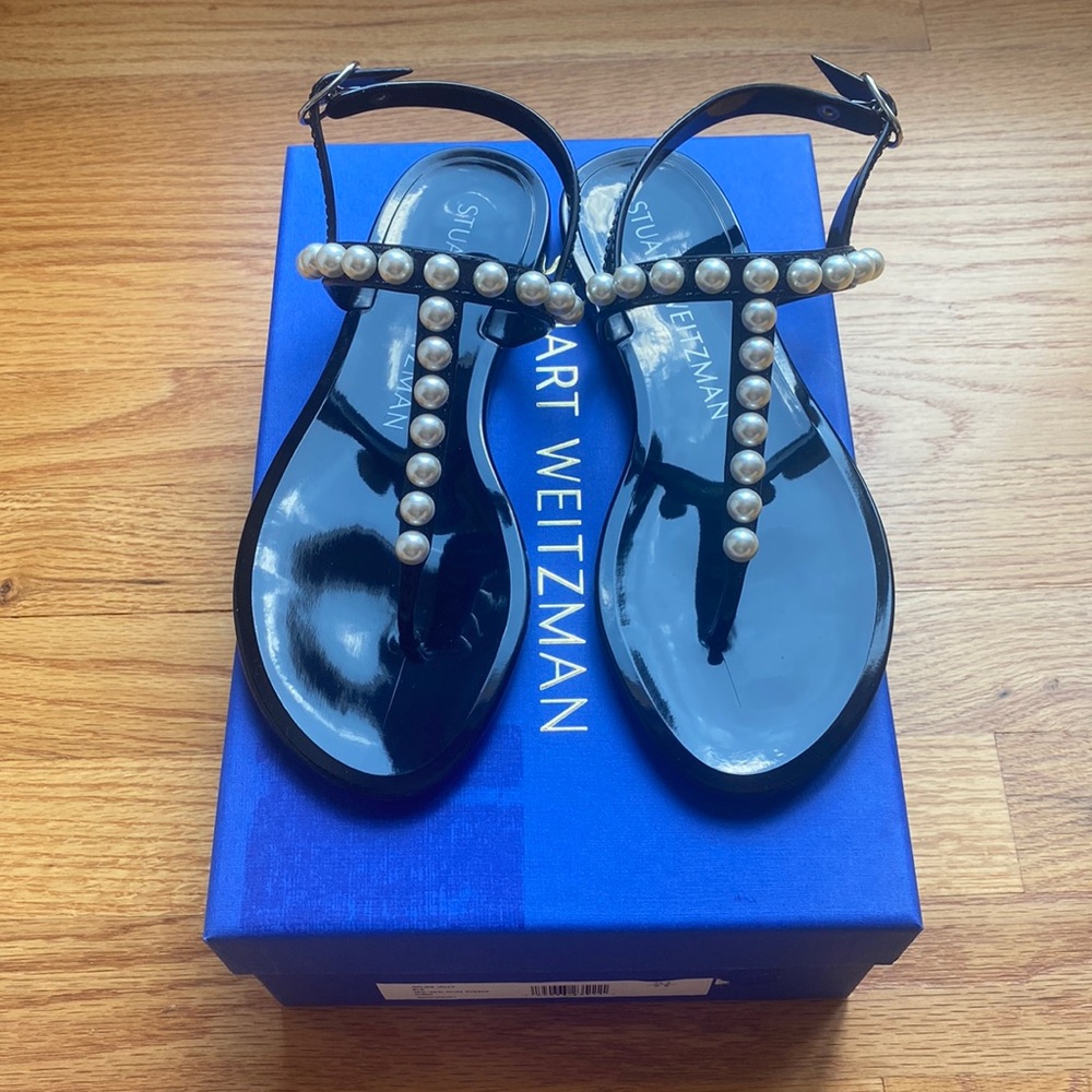 Stuart Weitzman Goldie Jelly Sandals Black
